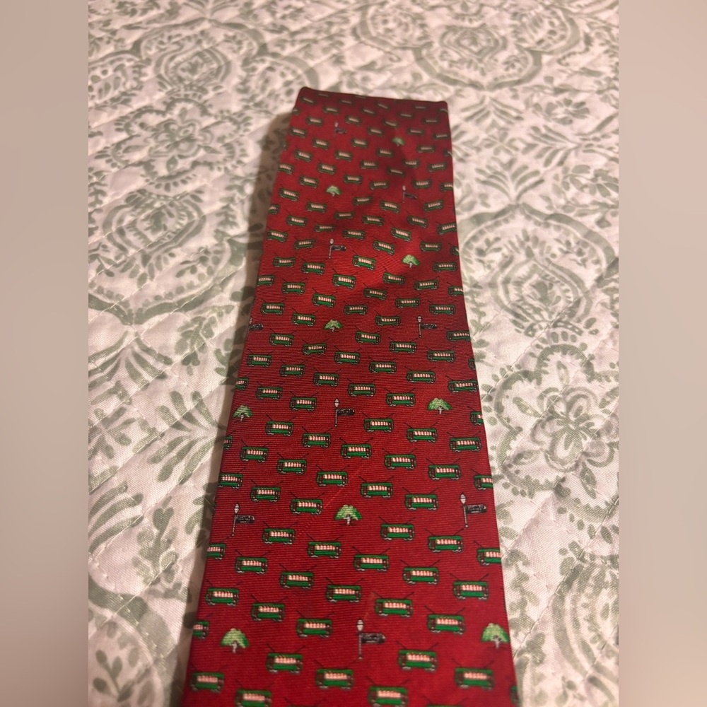 Nola couture Streetcar Raspberry Red men’s tie preowned - Picture 4 of 10